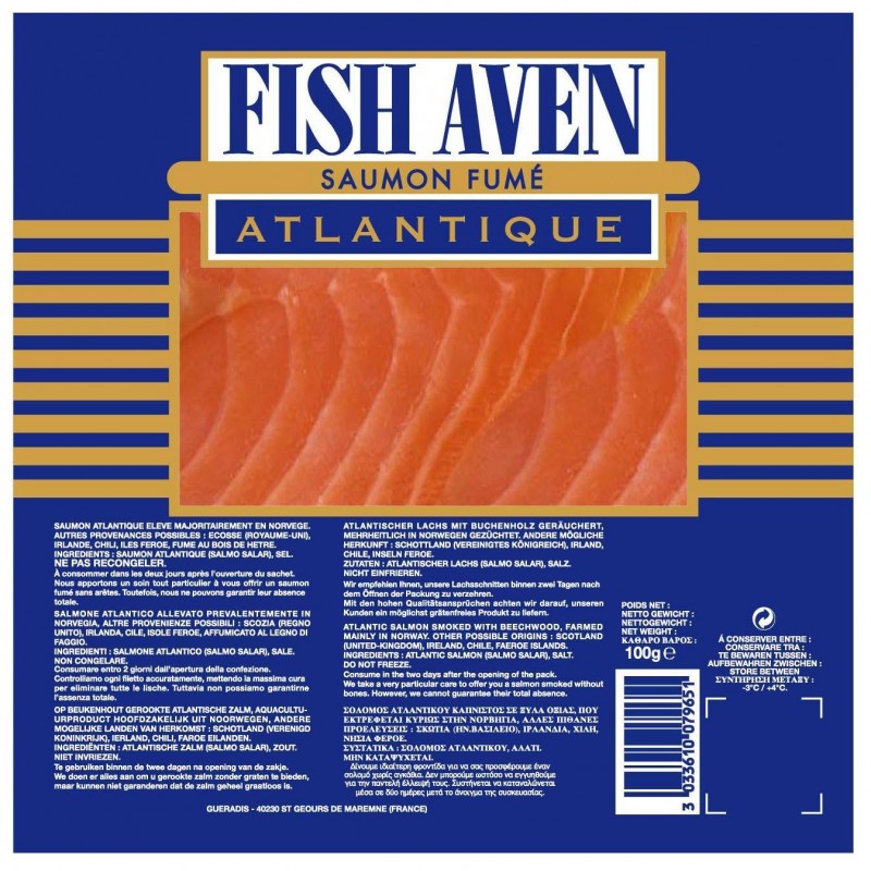 Saumon Fume Atlantique Fish Aven 100 g Lab